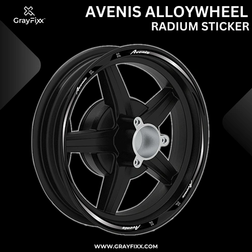 Alloy Wheel Radium Sticker for Avenis 125 | Printed in Premium Radium with FPF (Fade Protection Film), Waterproof, Precut Sticker, Pack Of 1